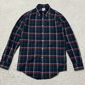 Brook’s Brothers Oxford Plaid Button-Down Shirt - Green, Red, and Navy